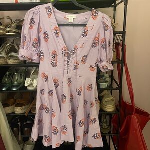 House of Harlow 1960 Lavender Floral Mini Dress